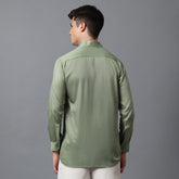 Men’s Sage Green Shirt with High Collar